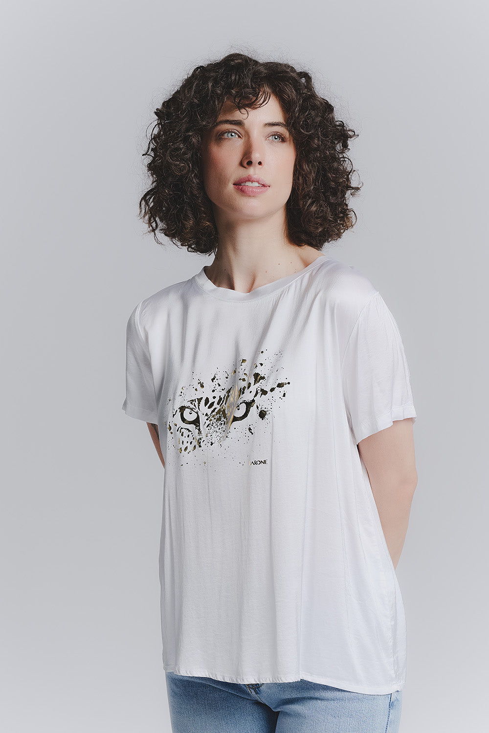 T-shirt donna Leopardo Bianco donna Barone firenze - 1