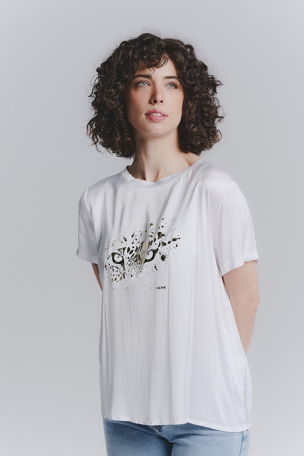 T-shirt donna Leopardo Bianco donna Barone firenze