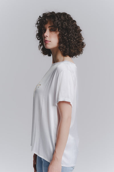 T-shirt donna Leopardo Bianco