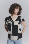 Blusa Maniche Volant Nero donna Barone firenze - 1