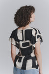 Blusa Maniche Volant Nero donna Barone firenze - 2