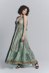 Abito Lungo Gipsy Turchese Spallini Sottili donna Barone firenze - 2
