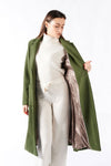 Cappotto Verde Lungo Con Cintura donna Barone firenze - 3