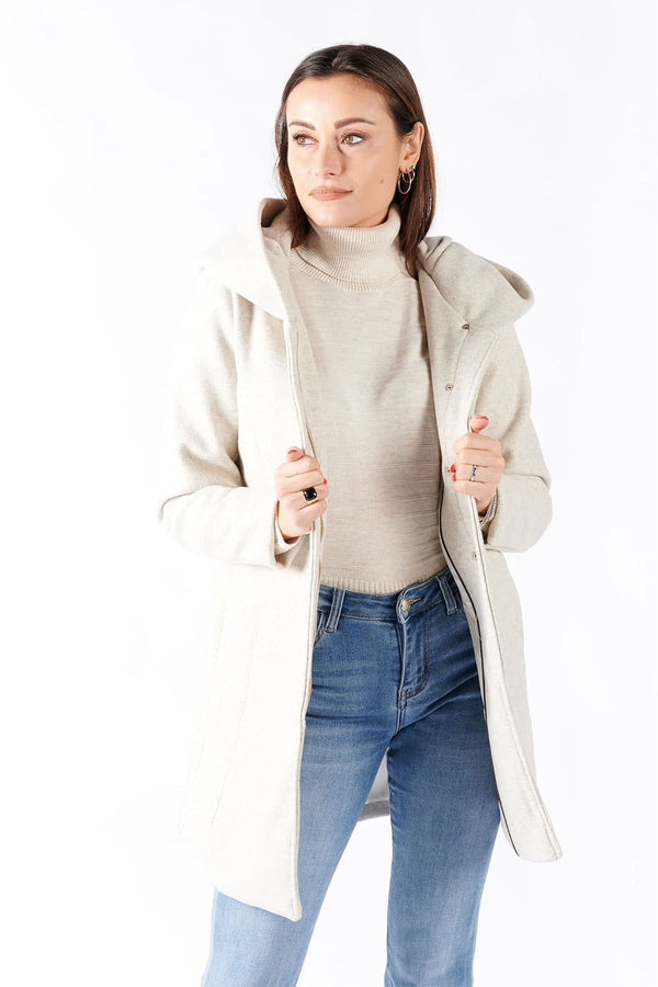 Cappotto Donna Panna Con Cappuccio donna Barone firenze