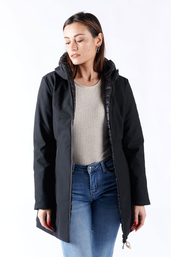 Piumino Termico Donna Lungo Nero donna Barone firenze