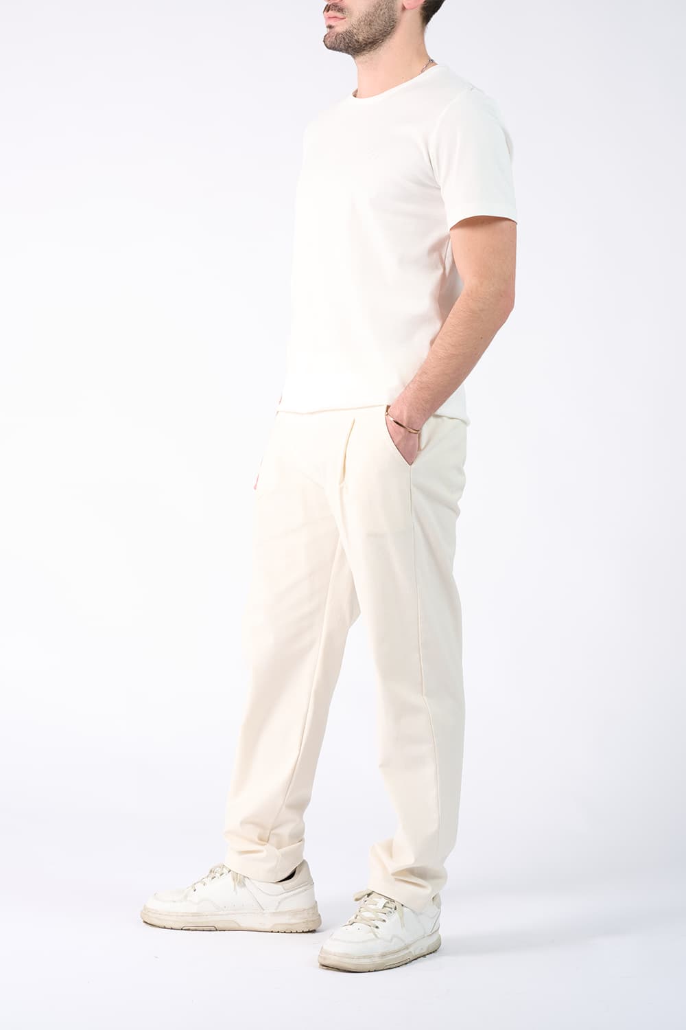 T-shirt Barone Ricamo Fronte Bianco uomo Barone firenze - 4