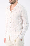 Camicia Coreana Cotone Tramata  Barone firenze - 1