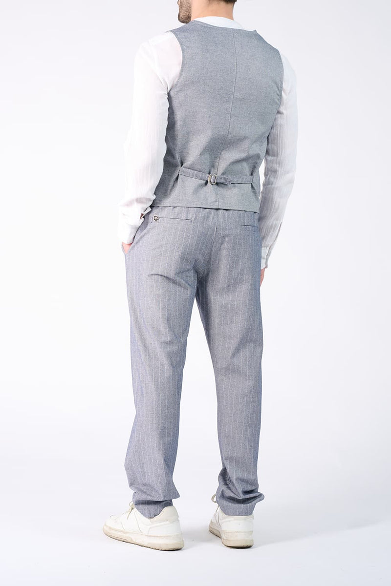 Gilet Uomo Gessato Denim uomo Barone firenze - 4