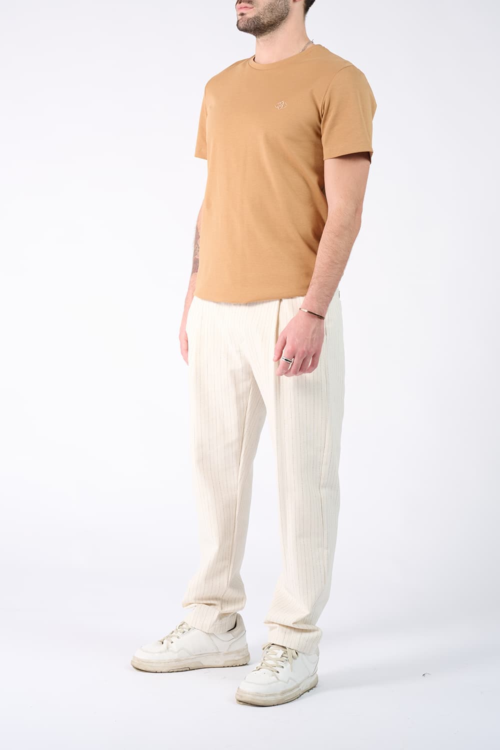 T-shirt Barone Ricamo Fronte Cammello uomo Barone firenze - 3