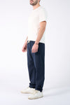 Pantaloni Lino con Elastico Blu uomo Barone firenze - 3