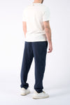 Pantaloni Lino con Elastico Blu uomo Barone firenze - 4