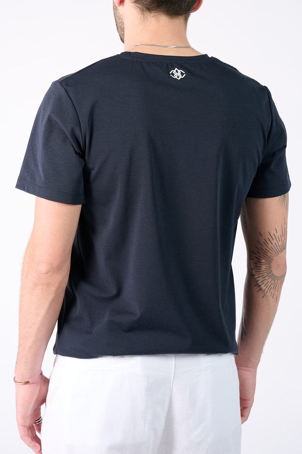T-shirt Barone Ricamo Back New Blu uomo Barone firenze