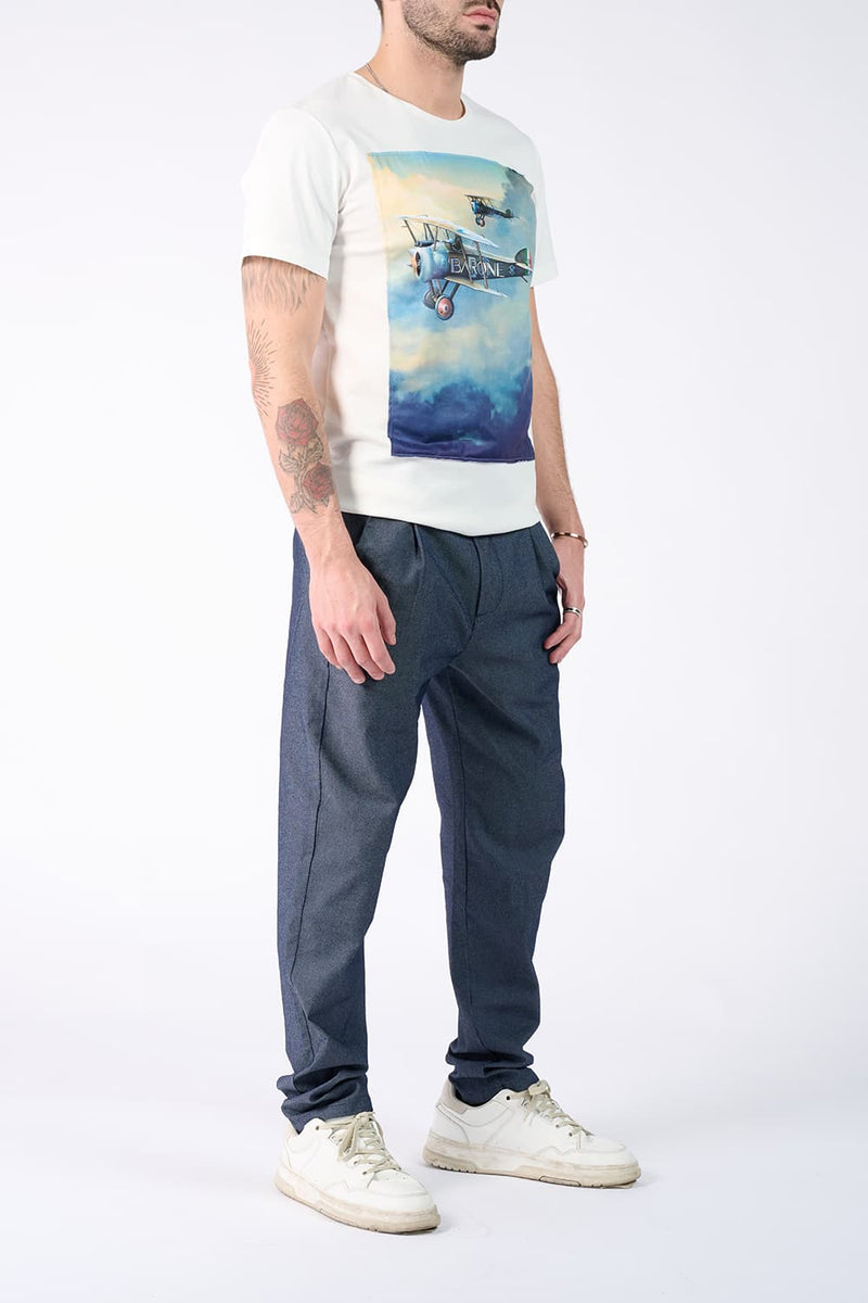 T-Shirt Uomo Stampa Aeroplano uomo Barone firenze - 4