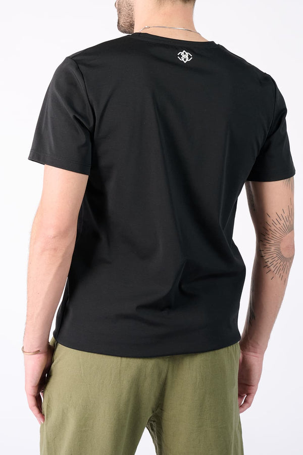 T-shirt Barone Ricamo Back New Nero uomo Barone firenze