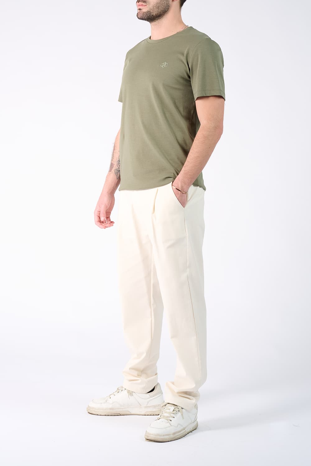 T-shirt Barone Ricamo Fronte Verde uomo Barone firenze - 4