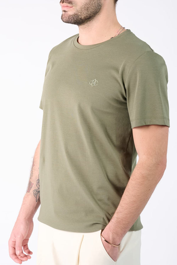 T-shirt Barone Ricamo Fronte Verde uomo Barone firenze
