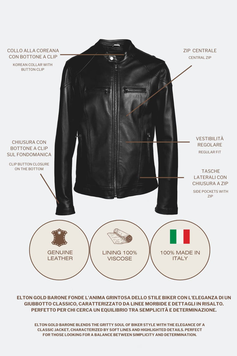 Elton Gold Nappa Nero uomo Barone firenze - 11