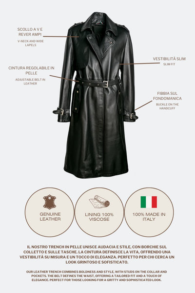 Trench Borchie Nero