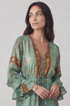 Abito Lungo Gipsy con Bottoncini Turchese donna Barone firenze - 2