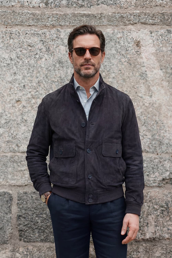 Aldo Polo Camoscio Blu unisex Barone firenze