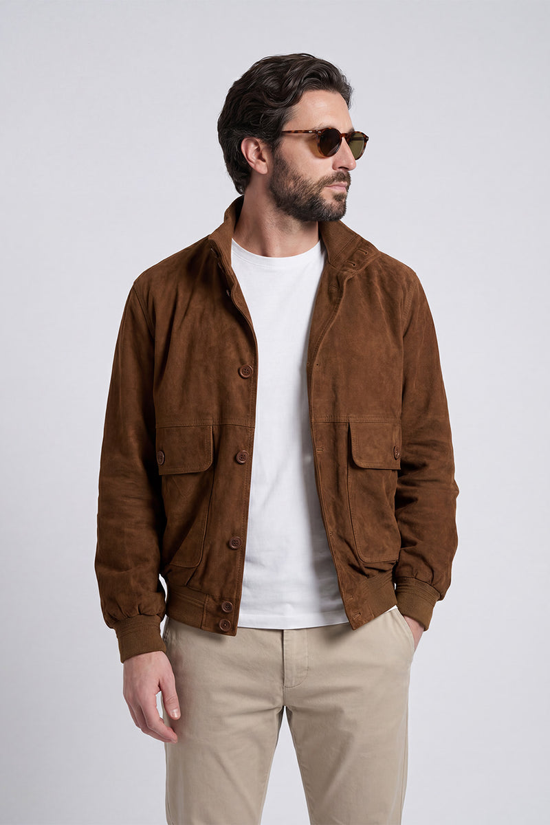 Aldo Polo Camoscio Cognac Scuro unisex Barone firenze - 3