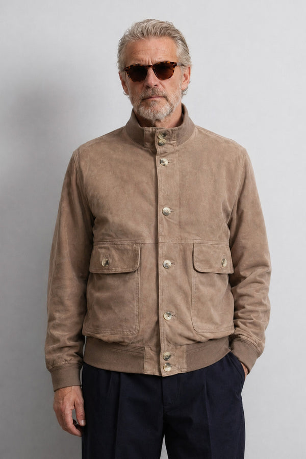 Aldo Polo Camoscio Taupe unisex Barone firenze