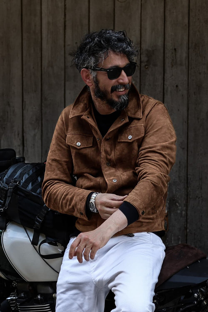 Ale Camoscio Giacca Uomo unisex Barone firenze - 7