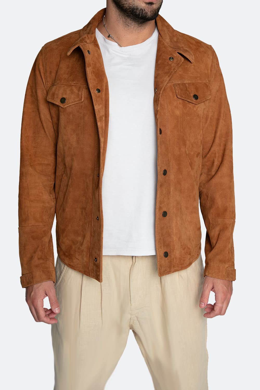 Ale Giacca Camoscio 100% vera pelle Made in Italy - Barone Firenze