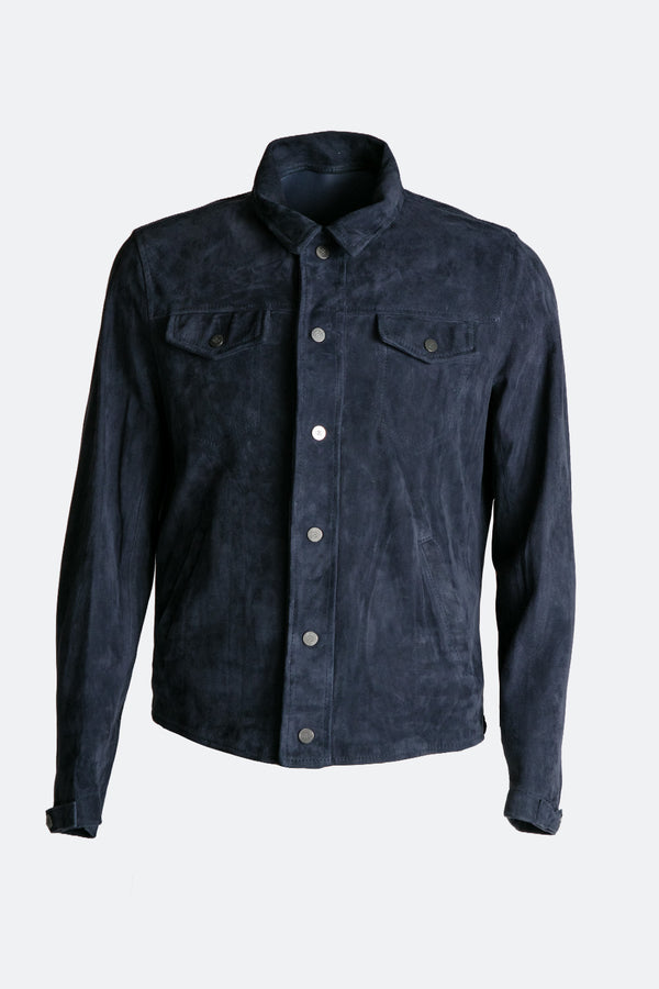 Ale Camoscio Sfoderata Blu unisex Baronefirenze