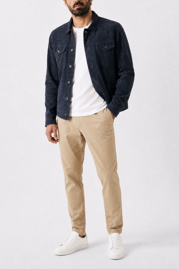 Ale Camoscio Sfoderata Blu unisex Baronefirenze