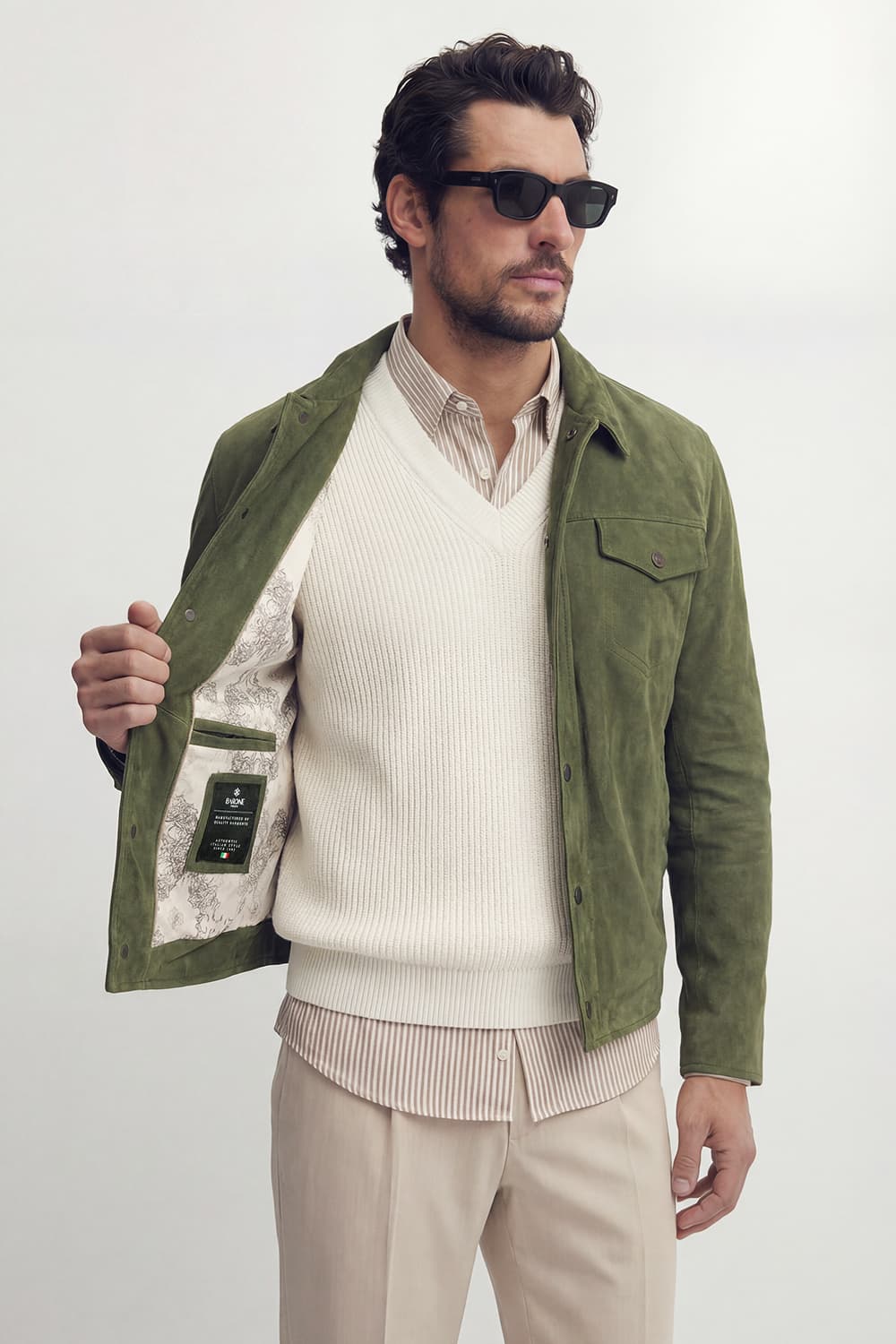 Ale Camoscio Verde Uomo unisex Barone firenze - 8