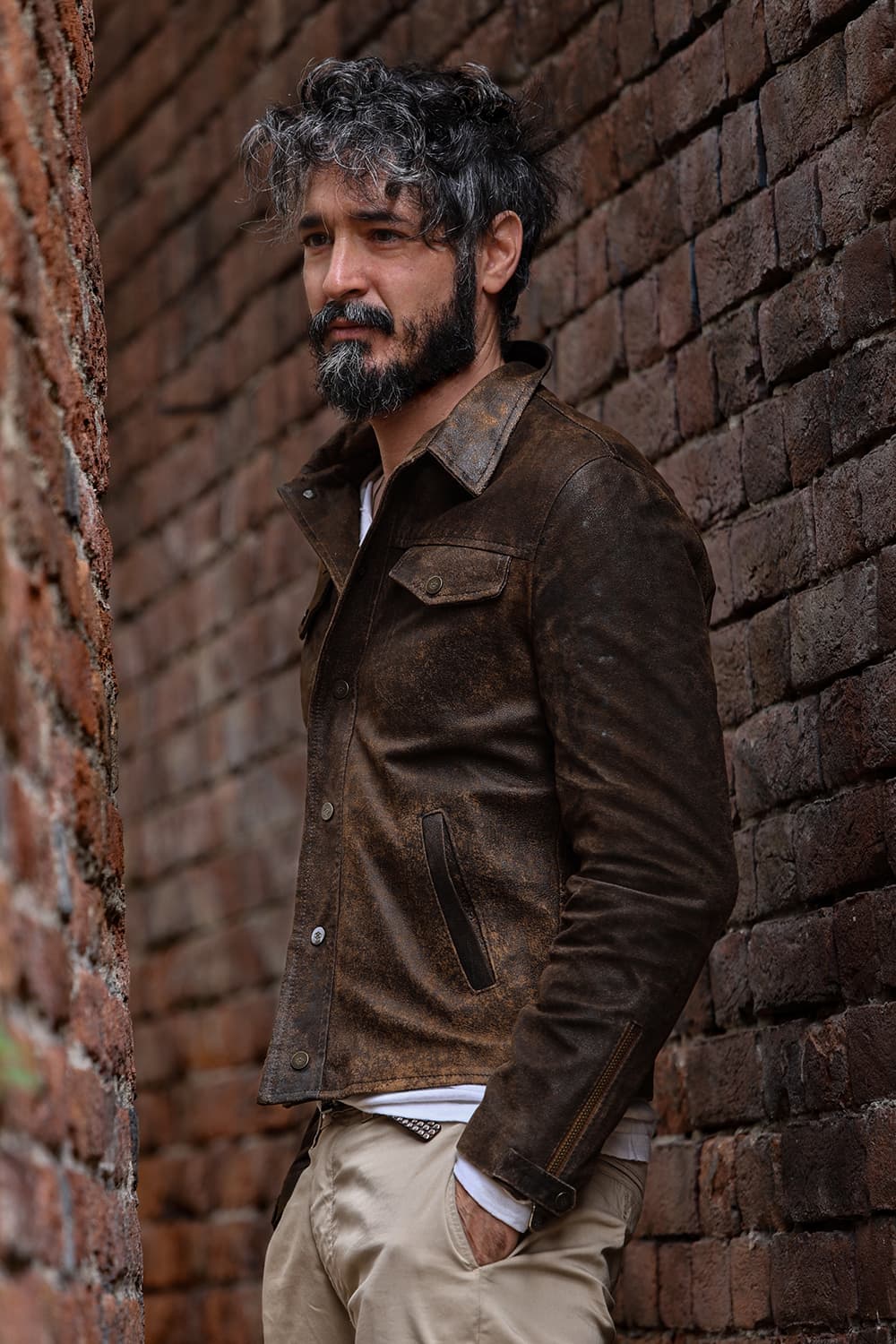 Ale Giacca Rock Testa di moro unisex Barone firenze - 3