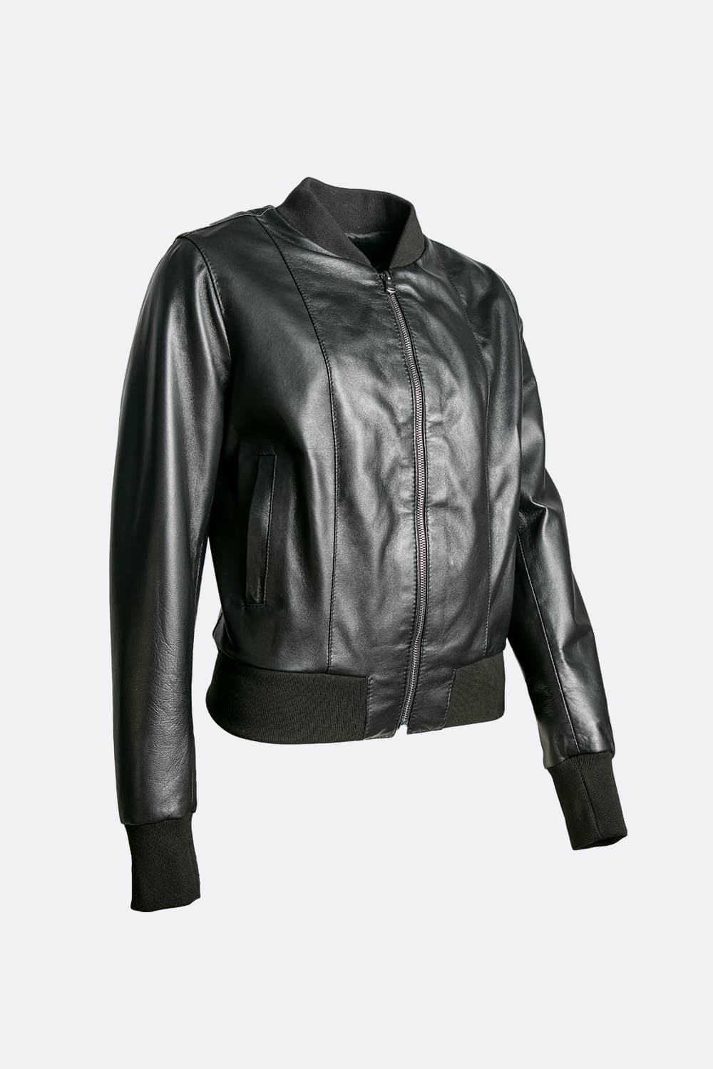 Amber black women's jacket 100% genuine leather Made in Italy- Barone Firenze