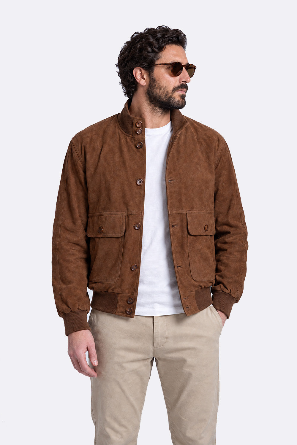 Amedeo Camoscio Cognac Scuro uomo Barone firenze - 3