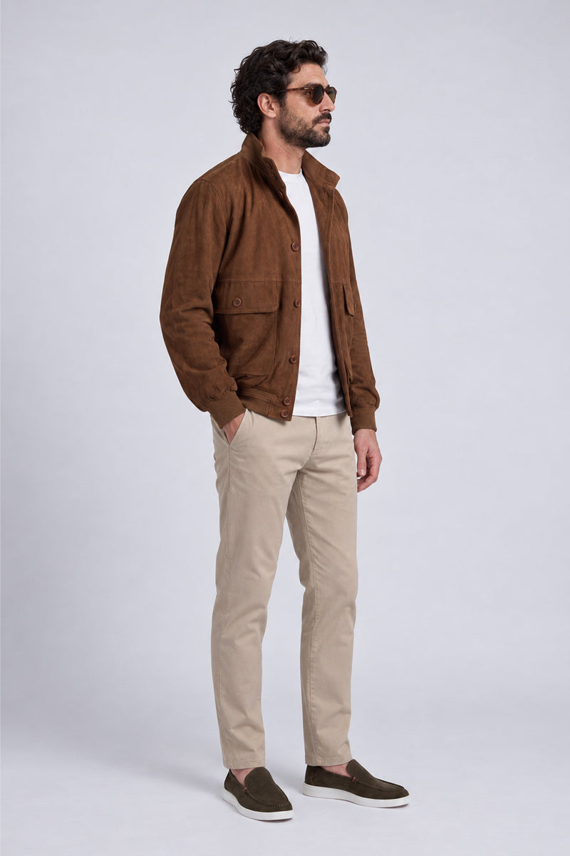 Amedeo Camoscio Cognac Scuro uomo Barone firenze - 5