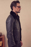 Giacca Aviatore Uomo Pelle Nero uomo Barone firenze - 8