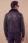Giacca Aviatore Uomo Pelle Nero uomo Barone firenze - 15