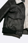 Giacca Aviatore Uomo Nero Shearling Style uomo Barone firenze - 6