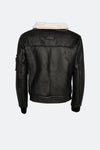 Giacca Aviatore Uomo Nero Shearling Style uomo Barone firenze - 13