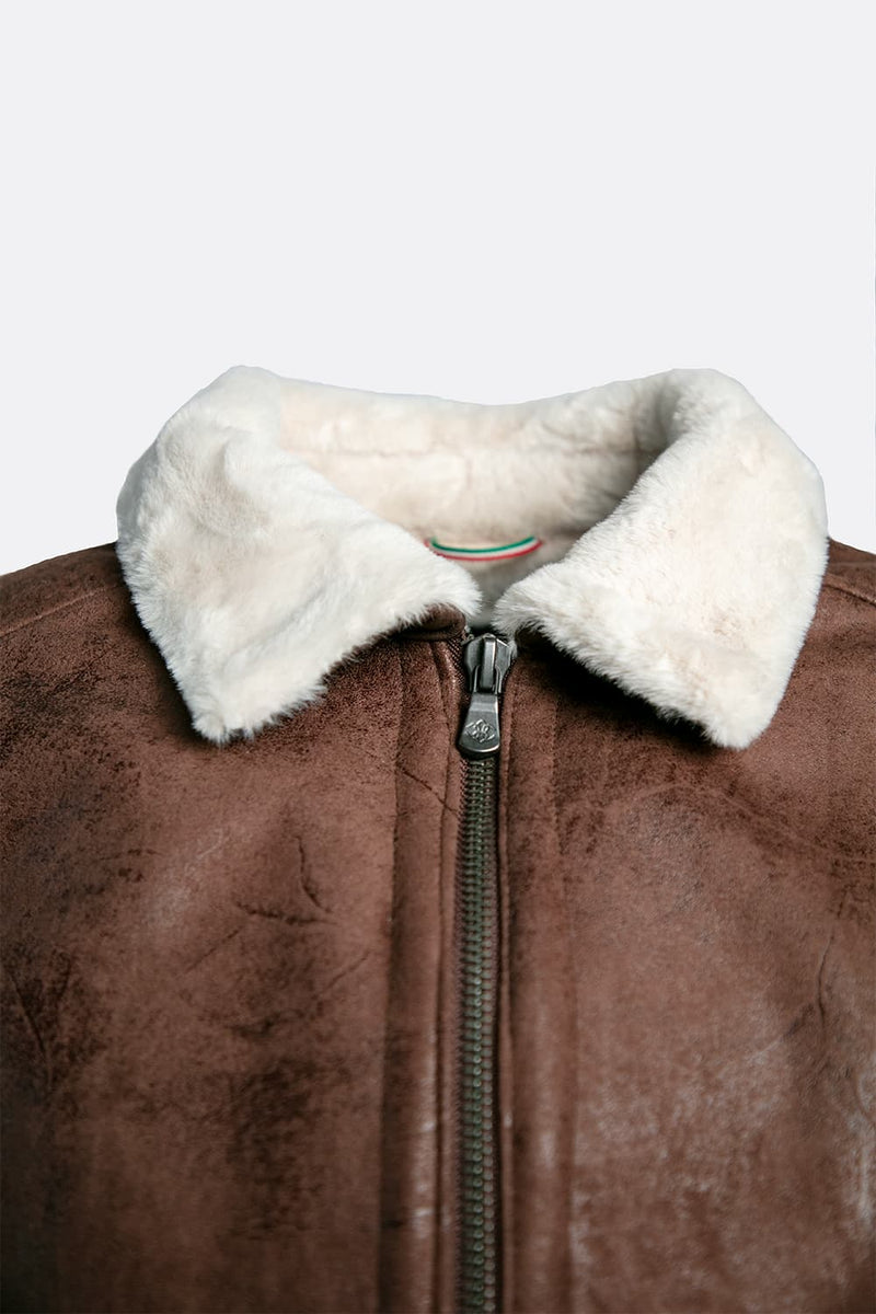 Giacca Aviatore Uomo Testa di Moro Shearling Style uomo Barone firenze - 9