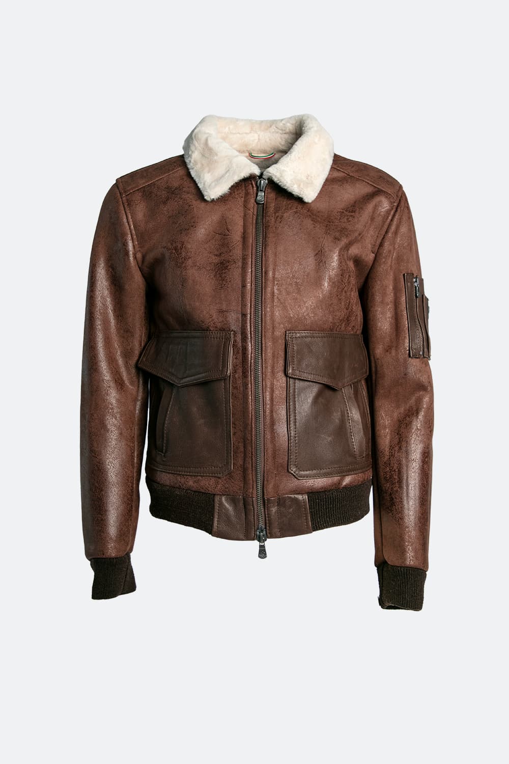 Giacca Aviatore Uomo Testa di Moro Shearling Style uomo Barone firenze - 2