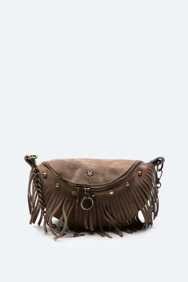 Bea Camoscio Borchie Taupe donna Barone firenze