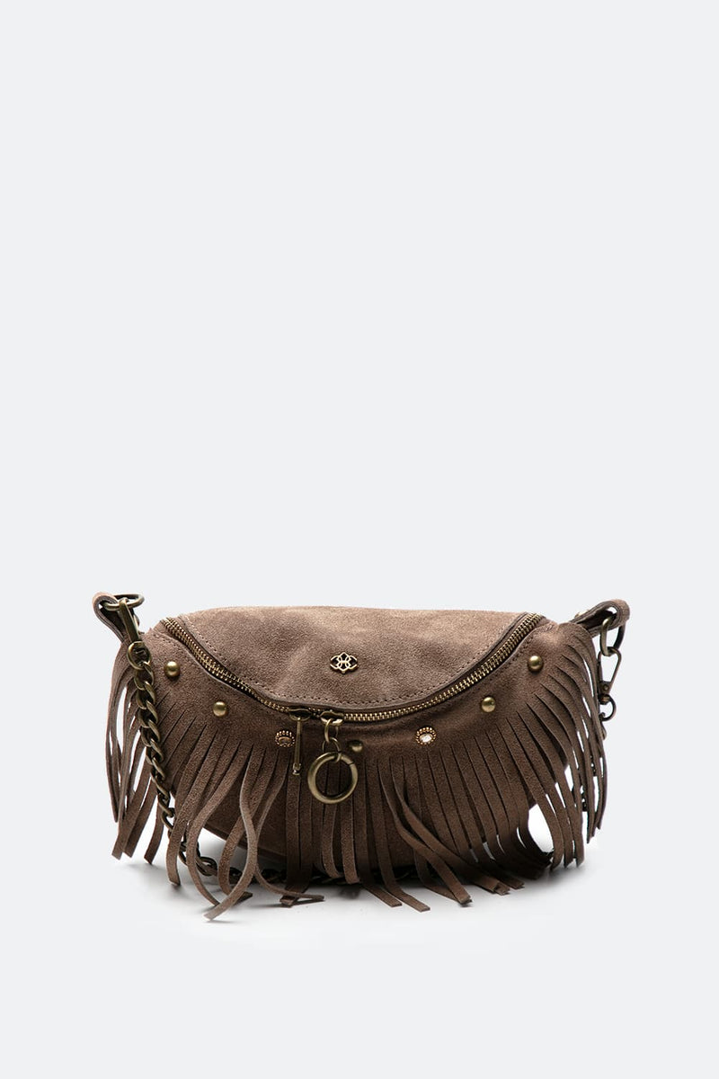 Bea Camoscio Borchie Taupe donna Barone firenze - 1