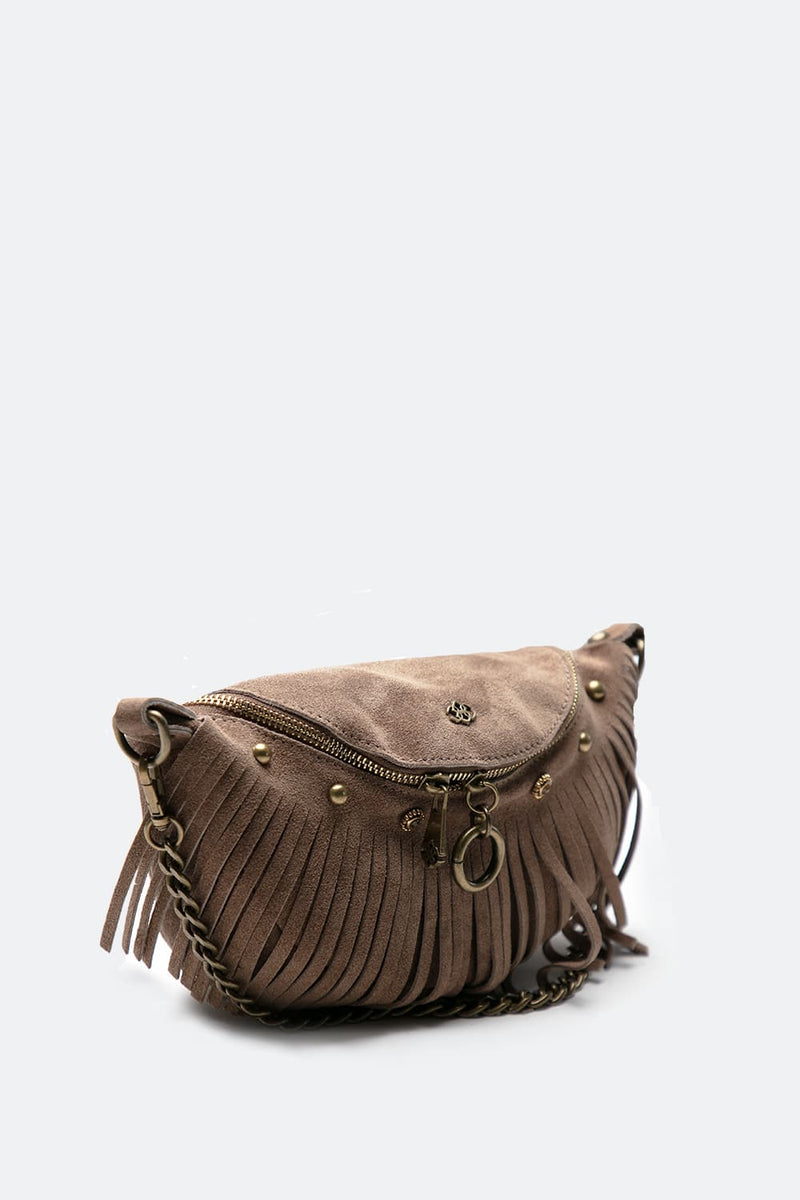 Bea Camoscio Borchie Taupe donna Barone firenze - 5