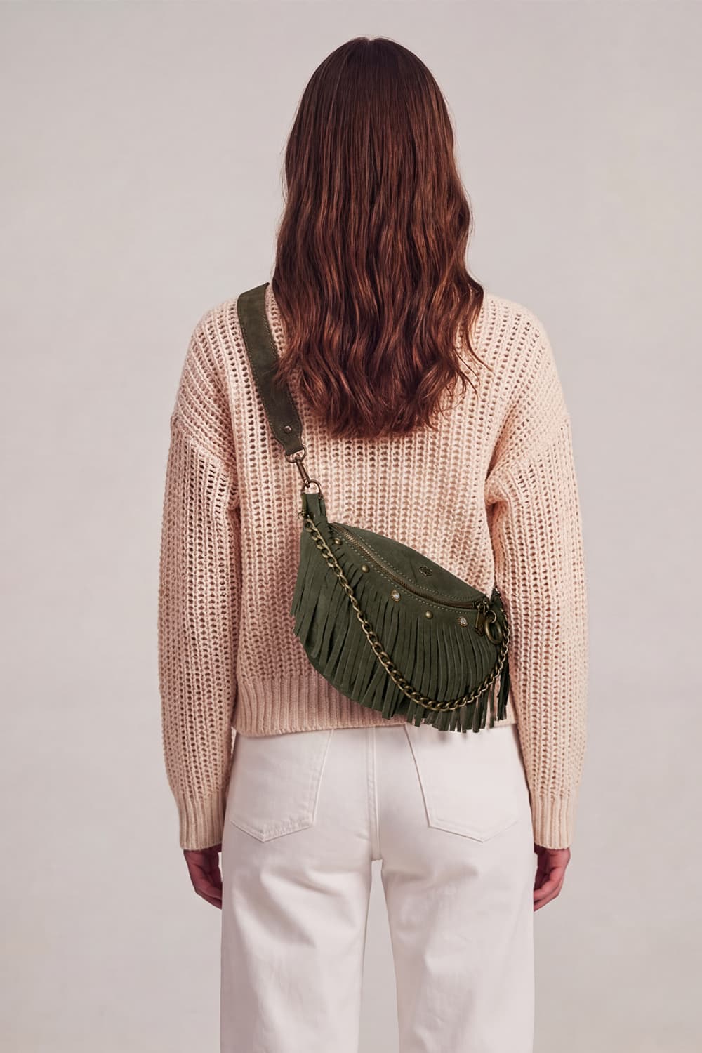 Bea Camoscio Borchie Verde donna Barone firenze - 4