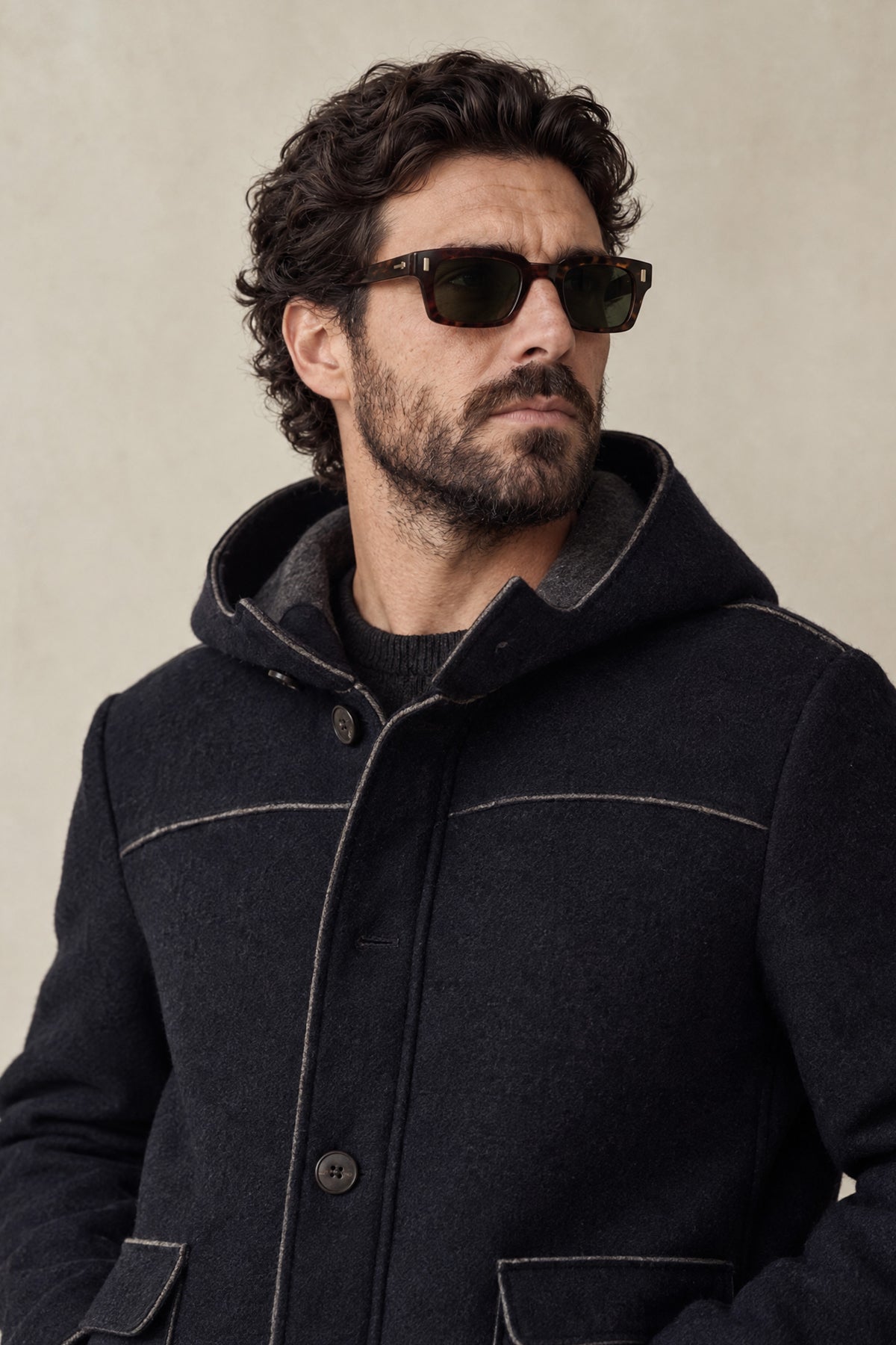 Cappotto Classico Uomo Lana con Cappuccio uomo Barone firenze - 4