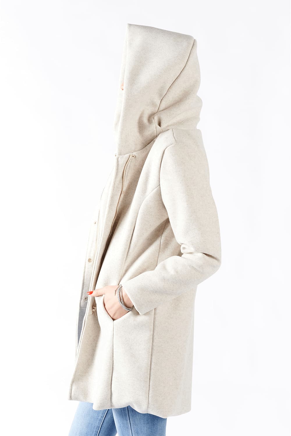 Cappotto Donna Con Cappuccio Made in Italy - Barone Firenze