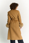 Cappotto Lungo Con Cintura e Manicotti Cammello donna Barone firenze - 4