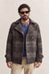 Cappotto Doppio Petto Uomo Misto Lana Scozzese Grigio uomo Barone firenze - 1