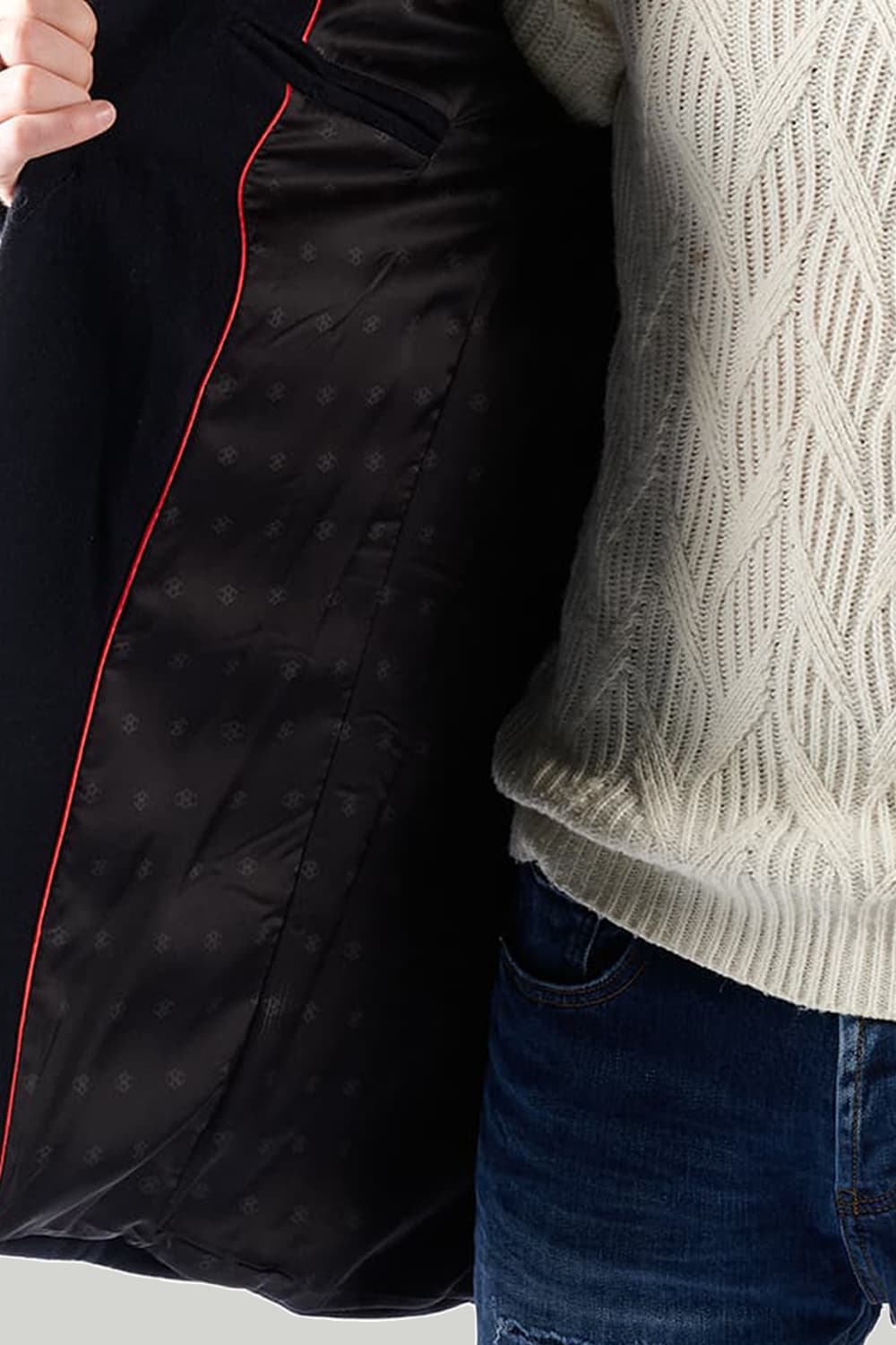 Cappotto Elegante Uomo Misto Cachemire Blu uomo Barone firenze - 3